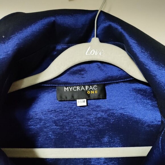 Mycra Pac Artsey Lagenlook Layering Outerwear Gorpcore Raincoat Blue Size Medium - Picture 4 of 13